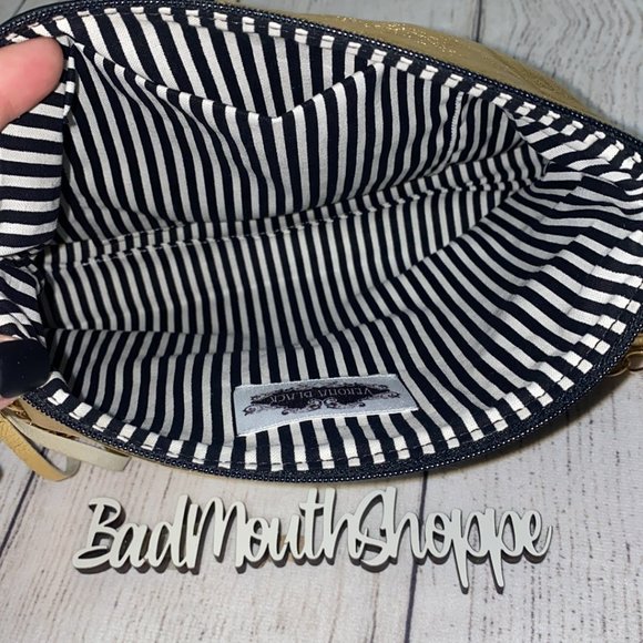 *Verona Black Gold and Black Leather Split Jackolantern Bag Purse - Picture 9 of 9